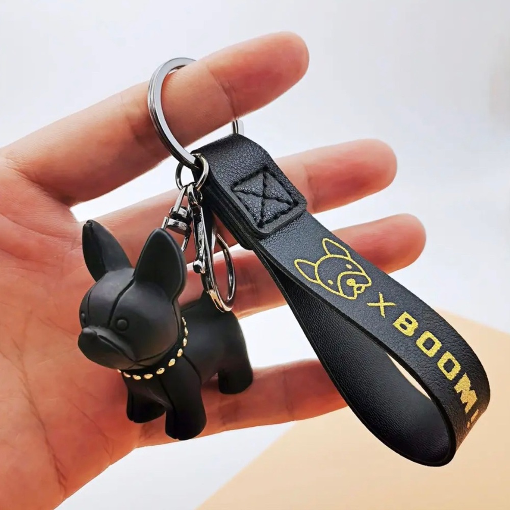 Frenchie Key Chain in Black or Brown